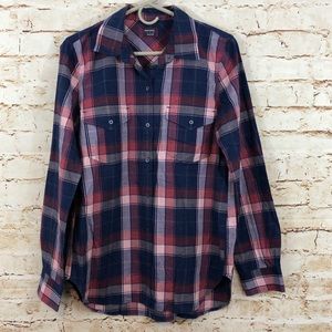 UNTUCKit Womens size 6 Flannel Button Front Shirt Plaid Long Sleeve top